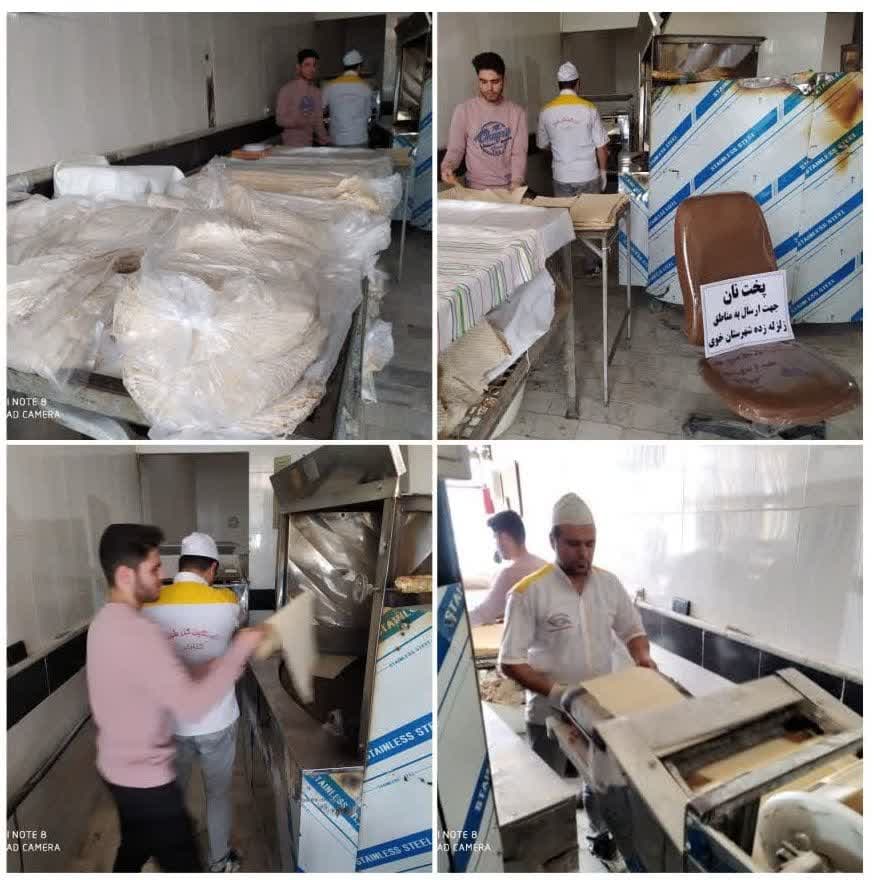پخت و ارسال سه هزار قرص نان براي زلزله‌زدگان خوي به همت بچه‌هاي مسجد